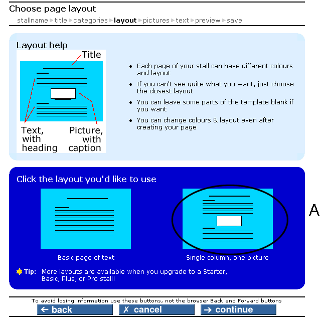 Select categories